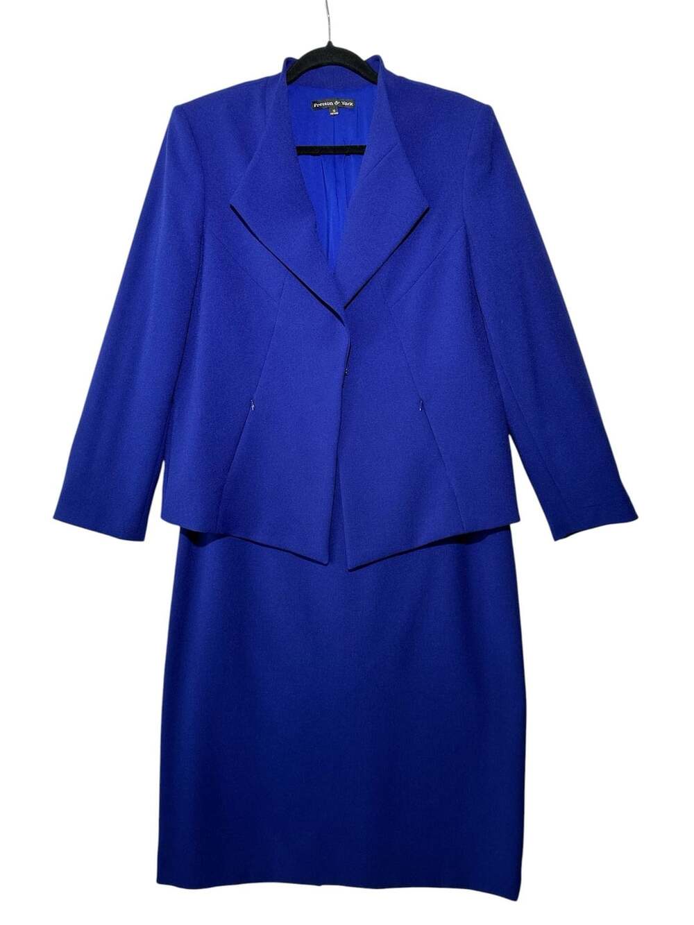 Preston & York Royal Blue Two-Piece Skirt Suit Size 16 Jacket and Size 14 Skirt